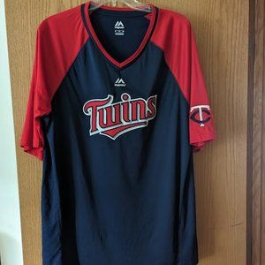 Men's Navy/Red Minnesota Twins V-Neck T-Shirt